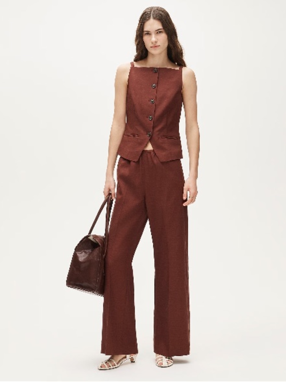 JCREW Cosmo Pant Gramercy Linen Trousers Tailored Fit Burgundy S BNWT BEST SELL